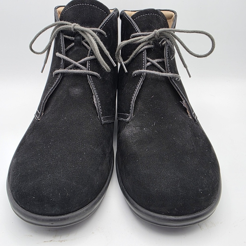 Finn Comfort Boots Mostar Womens 6.5 Black Nubuck Leather‎ Ankle Comfort Lace Up - Picture 3 of 11